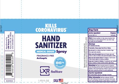 LXR Blue Spray.jpg 57 mL NDC: 78299-131-11 - LXR Blue Spray